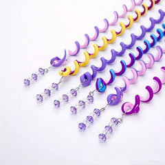 12pcs Braided Twist Curly Hair Rope Phone Cord Headdress