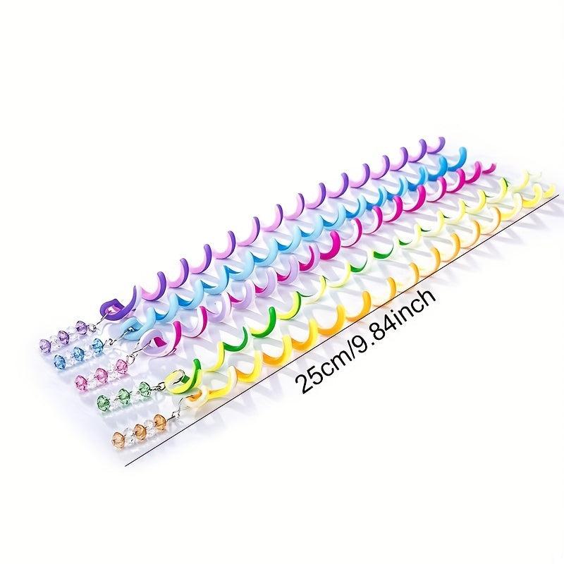 12pcs Braided Twist Curly Hair Rope Phone Cord Headdress