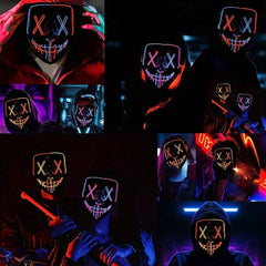 LED Light Mask Halloween Costume Masquerade Party Props