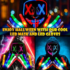 LED Light Mask Halloween Costume Masquerade Party Props