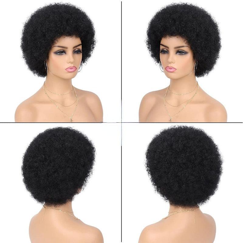 African Bubble Wig for Women High Heat Resistant Synthetic Fiber Curly Hair