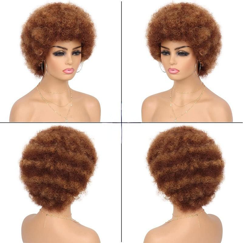 African Bubble Wig for Women High Heat Resistant Synthetic Fiber Curly Hair