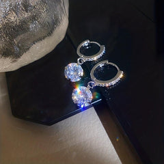 Women's Zircon Earrings Classy Artificial Diamond Ear Jewelry