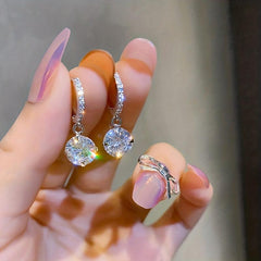 Women's Zircon Earrings Classy Artificial Diamond Ear Jewelry