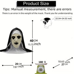 Horror Nun Mask Scary Halloween Headset Costume