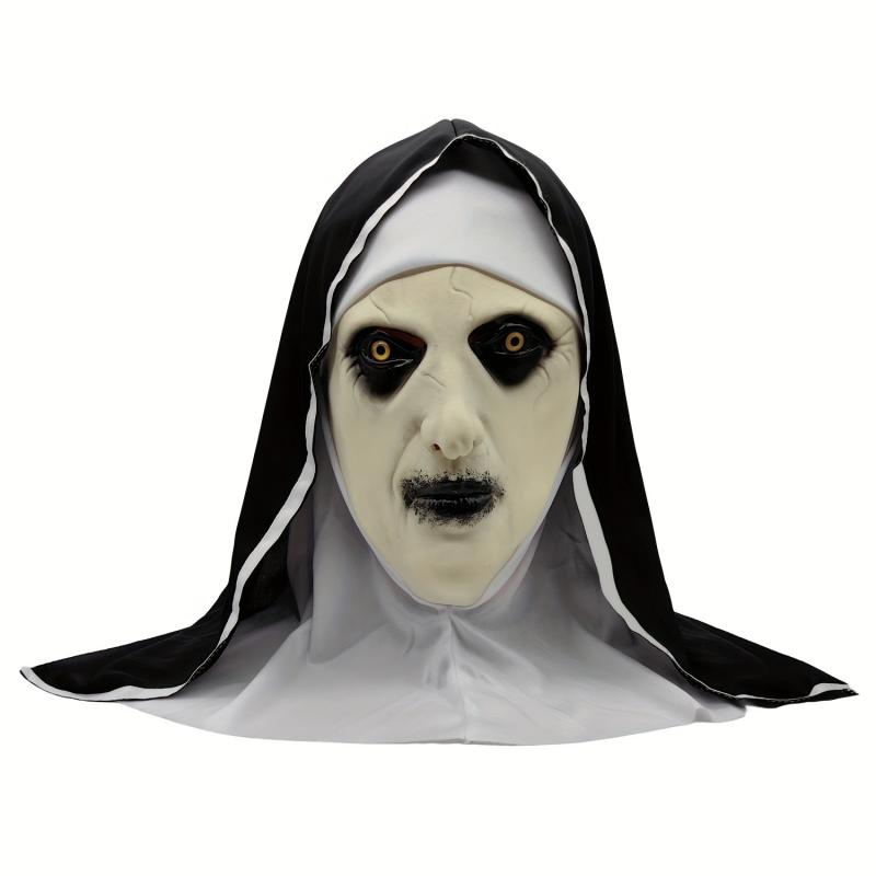 Horror Nun Mask Scary Halloween Headset Costume