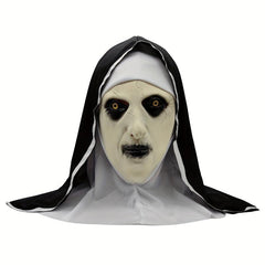 Horror Nun Mask Scary Halloween Headset Costume