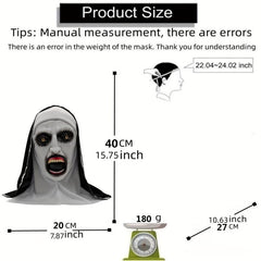 Horror Nun Mask Scary Halloween Headset Costume
