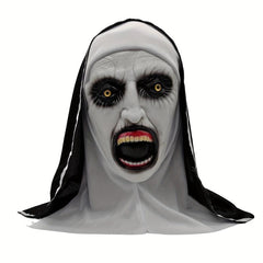 Horror Nun Mask Scary Halloween Headset Costume