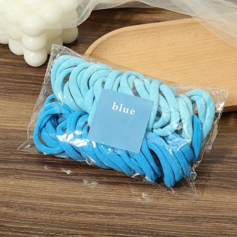 50pcs Hair Tie Seamless Ponytail Holder Elastic Gradient Hair Elastic