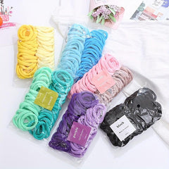 50pcs Hair Tie Seamless Ponytail Holder Elastic Gradient Hair Elastic