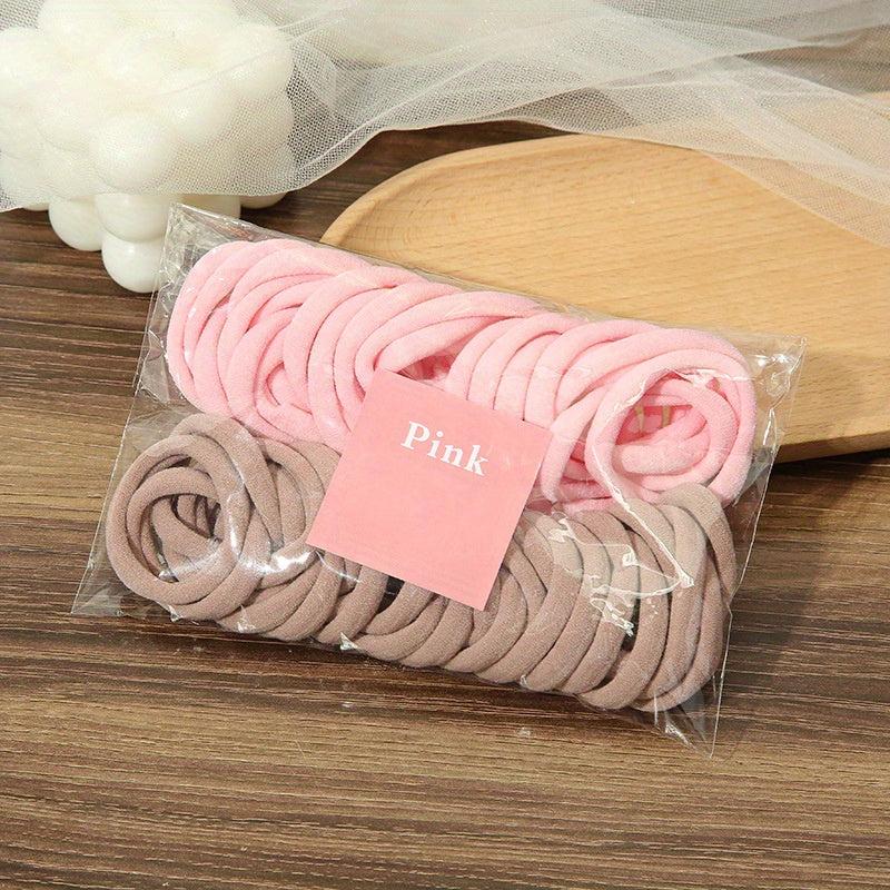 50pcs Hair Tie Seamless Ponytail Holder Elastic Gradient Hair Elastic