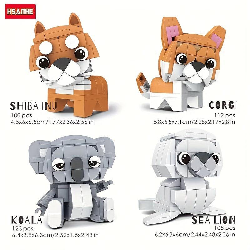 100pcs Animal Building Blocks Set - Koala Sea Lion Flamingo Models