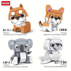 100pcs Animal Building Blocks Set - Koala Sea Lion Flamingo Models