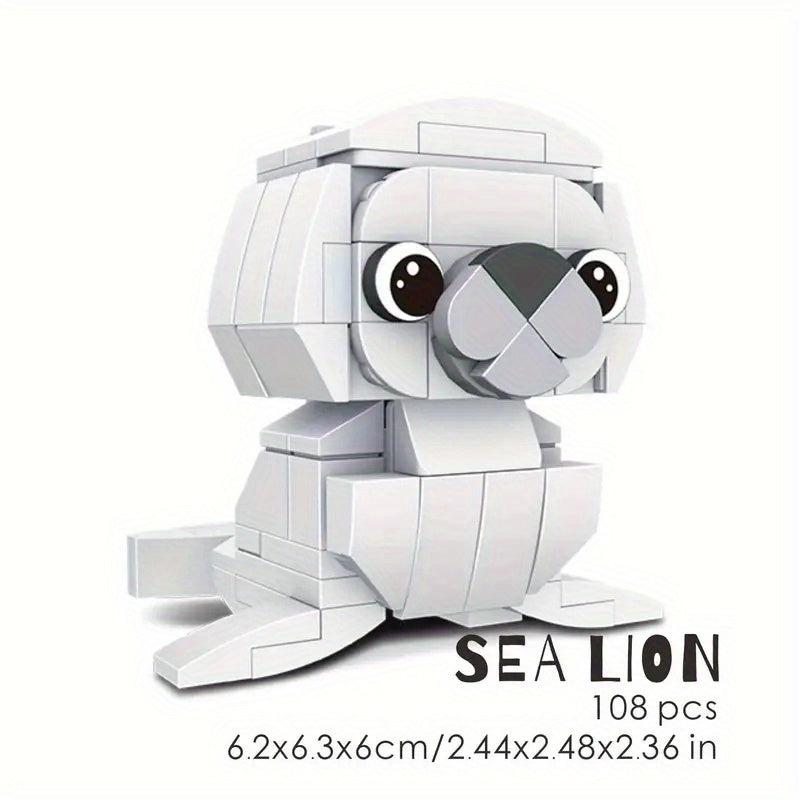 100pcs Animal Building Blocks Set - Koala Sea Lion Flamingo Models
