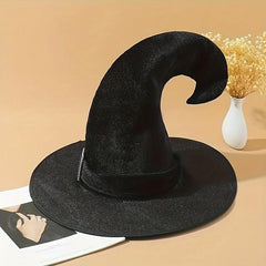 Halloween Props Golden Velvet Curved Horn Hat Elf Wizard Hat Cosplay Party Hat