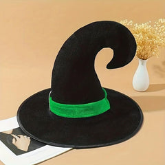 Halloween Props Golden Velvet Curved Horn Hat Elf Wizard Hat Cosplay Party Hat