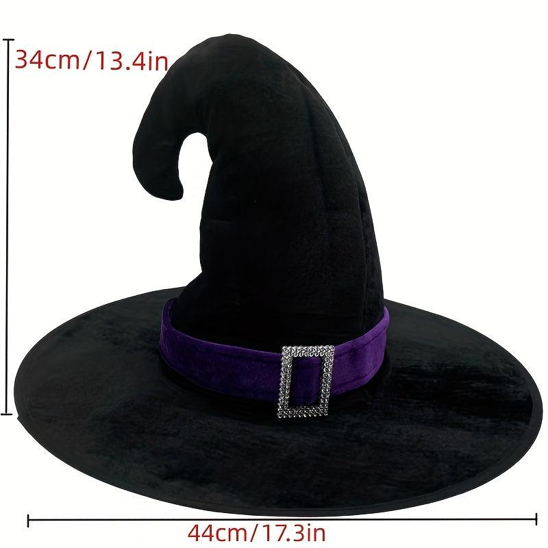 Halloween Props Golden Velvet Curved Horn Hat Elf Wizard Hat Cosplay Party Hat