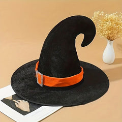 Halloween Props Golden Velvet Curved Horn Hat Elf Wizard Hat Cosplay Party Hat
