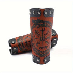 2pcs Punk Style Wristbands Medieval PU Leather Clothing Protectors