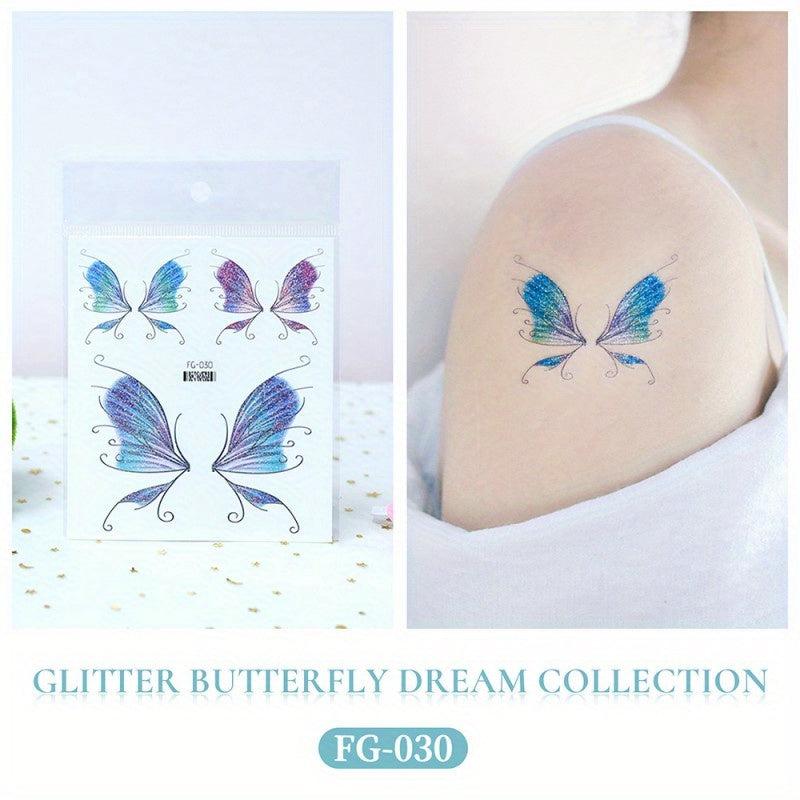 Glitter Butterfly Tattoo Stickers Arm Face Party Prom Decorations