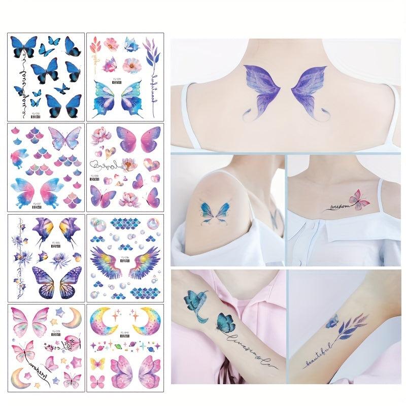 Glitter Butterfly Tattoo Stickers Arm Face Party Prom Decorations
