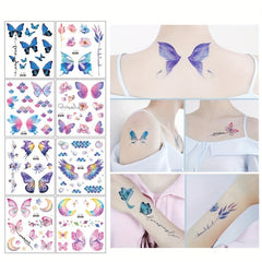 Glitter Butterfly Tattoo Stickers Arm Face Party Prom Decorations