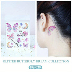 Glitter Butterfly Tattoo Stickers Arm Face Party Prom Decorations