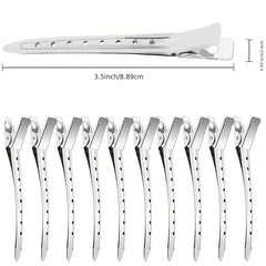 10pcs Metal Hair Clips Styling Split Clips Silver Long Hair DIY Tools