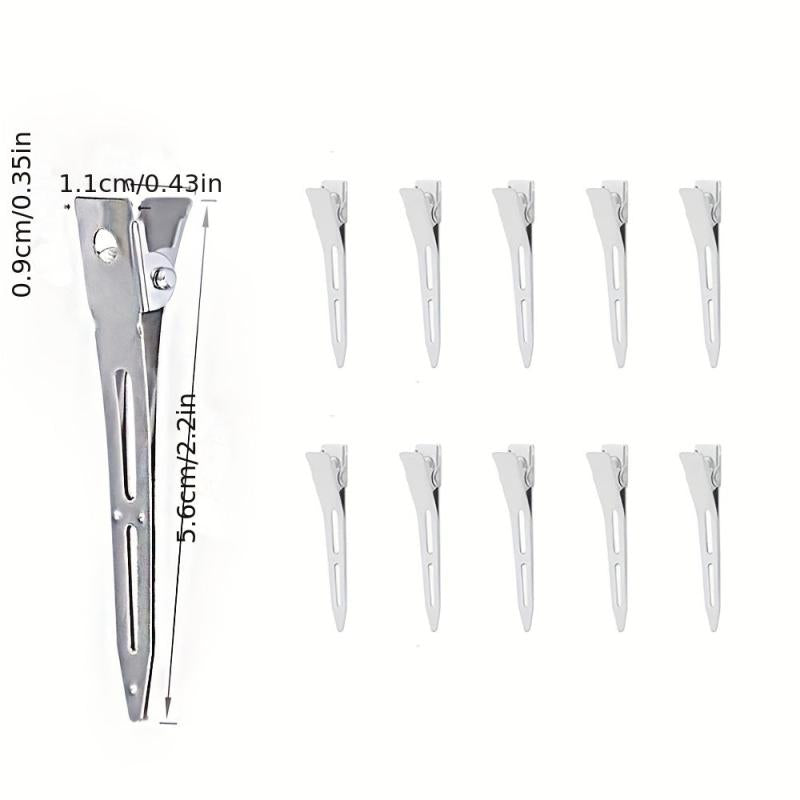 10pcs Metal Hair Clips Styling Split Clips Silver Long Hair DIY Tools