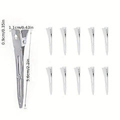 10pcs Metal Hair Clips Styling Split Clips Silver Long Hair DIY Tools