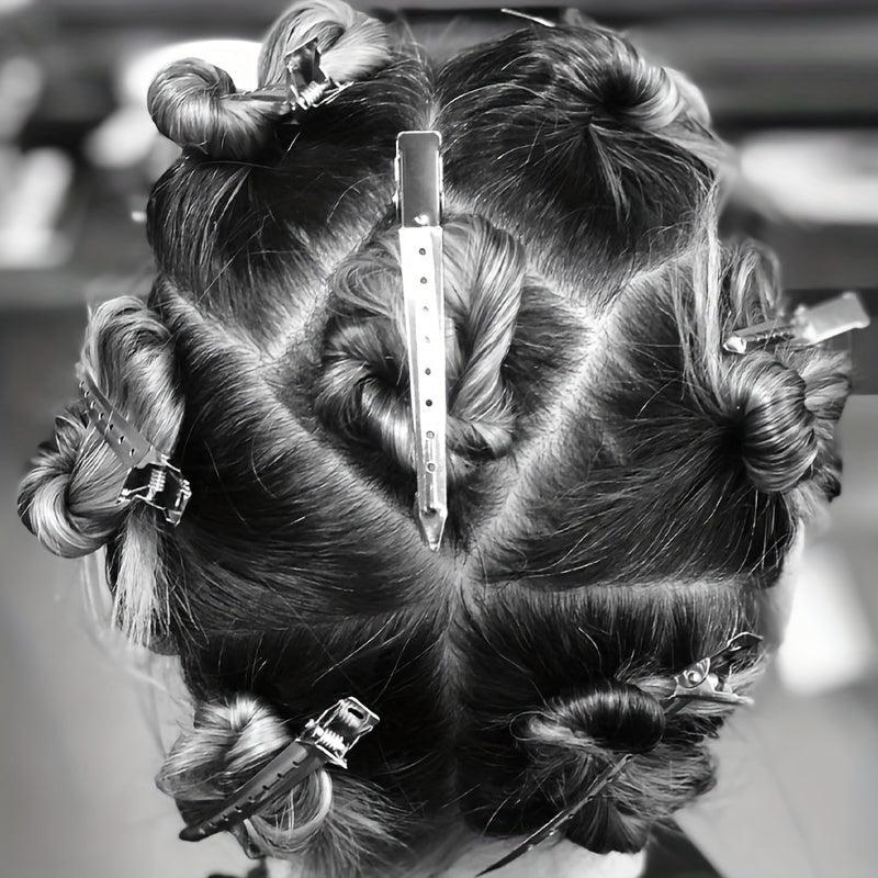 10pcs Metal Hair Clips Styling Split Clips Silver Long Hair DIY Tools