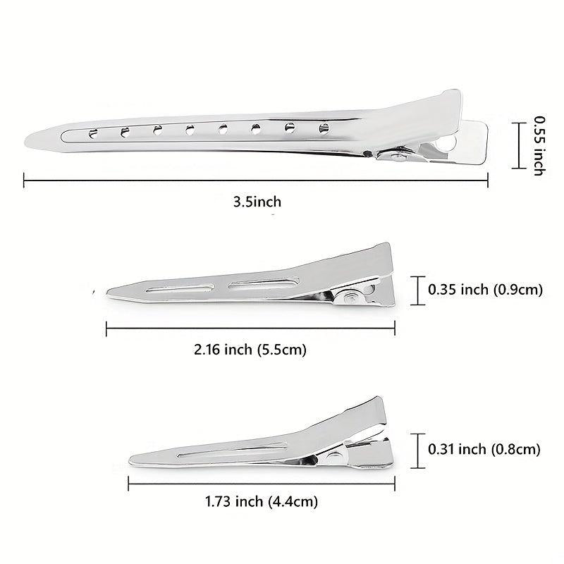 10pcs Metal Hair Clips Styling Split Clips Silver Long Hair DIY Tools
