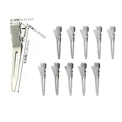 10pcs Metal Hair Clips Styling Split Clips Silver Long Hair DIY Tools