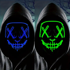 2 Packs Halloween LED Mask LED Light Up Scary Mask For Man Cosplay