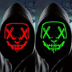 2 Packs Halloween LED Mask LED Light Up Scary Mask For Man Cosplay