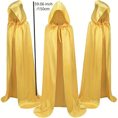 Colored Satin Cloth Halloween Cosplay Cloak for Party Dressing