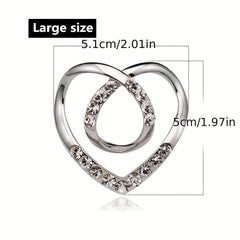 Heart Shape Scarf Clip Metal Brooch Shirt T-shirt Shawl Holder