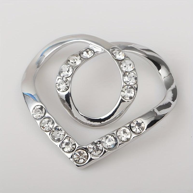 Heart Shape Scarf Clip Metal Brooch Shirt T-shirt Shawl Holder