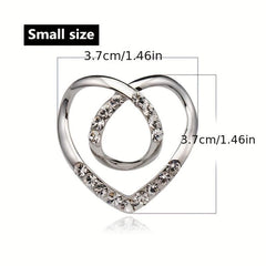 Heart Shape Scarf Clip Metal Brooch Shirt T-shirt Shawl Holder