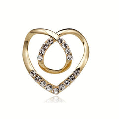 Heart Shape Scarf Clip Metal Brooch Shirt T-shirt Shawl Holder