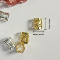 50pcs Hair Braid Rings Gold & Silver Metal Hair Cuffs