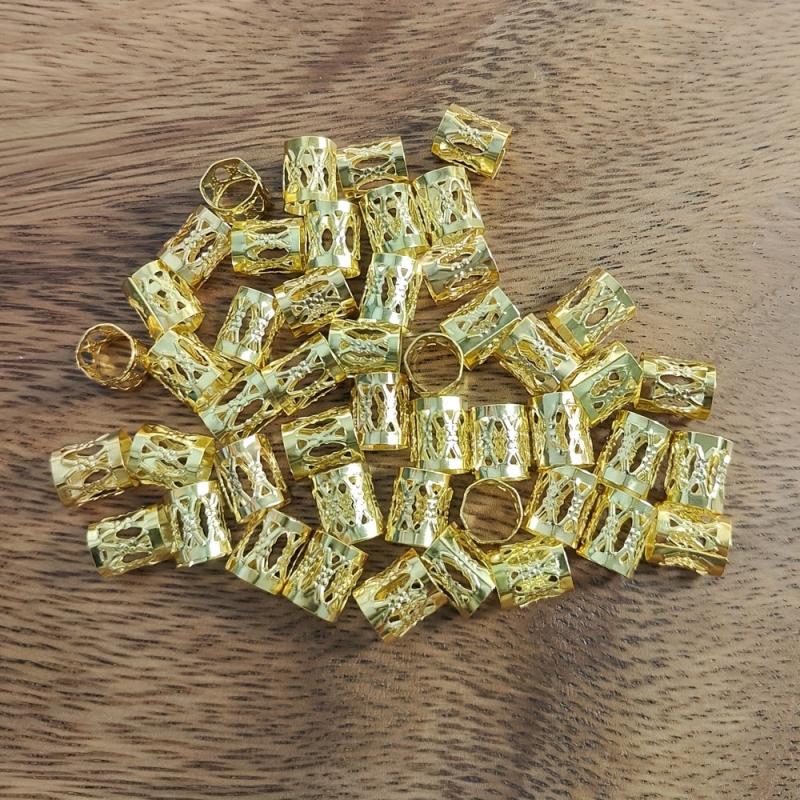 50pcs Hair Braid Rings Gold & Silver Metal Hair Cuffs
