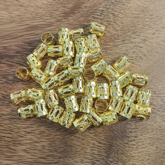 50pcs Hair Braid Rings Gold & Silver Metal Hair Cuffs