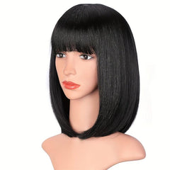 Short Rose Mesh Wig Wave With Bang Synthetic Fiber Woven Wig