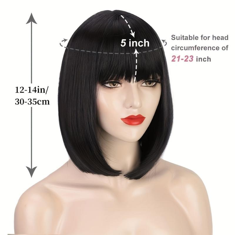 Short Rose Mesh Wig Wave With Bang Synthetic Fiber Woven Wig