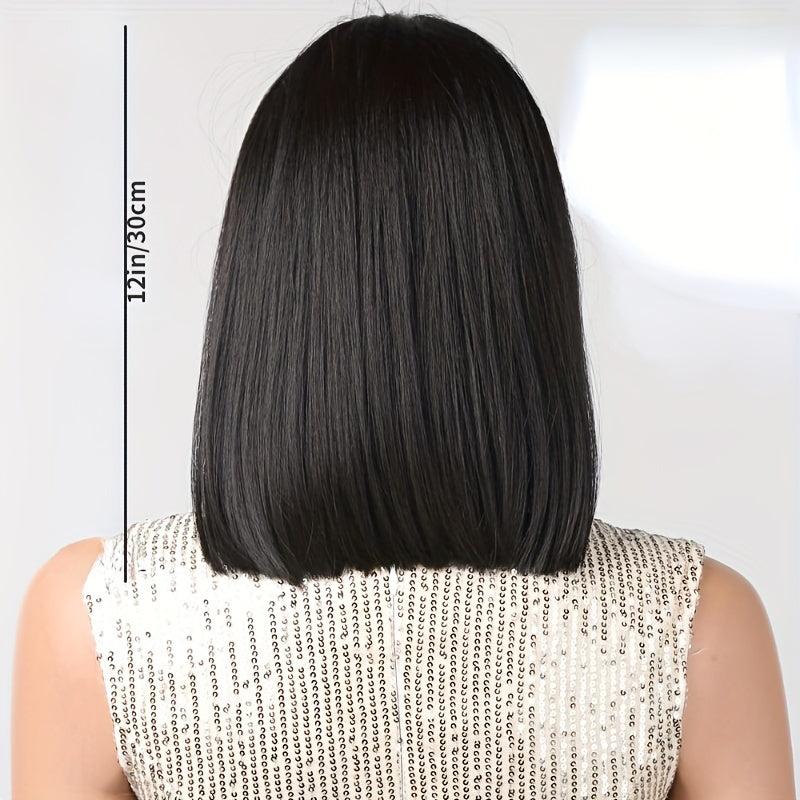 Short Rose Mesh Wig Wave With Bang Synthetic Fiber Woven Wig