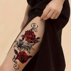 Rose Patterned Tattoo Stickers Waterproof Long Lasting