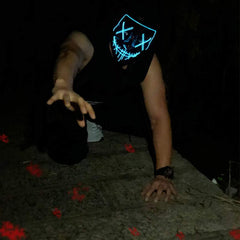 Scary Halloween Cosplay Mask w/ Purple Light-Up