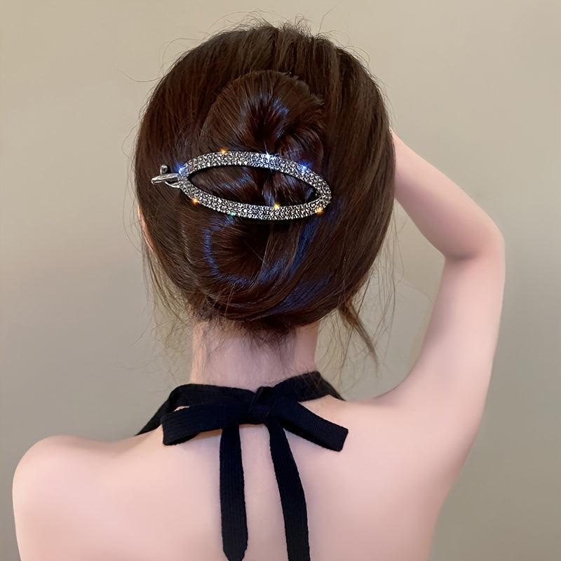 Oval Rhinestone Hair Clips Bridal Hair Accessories Women Girls